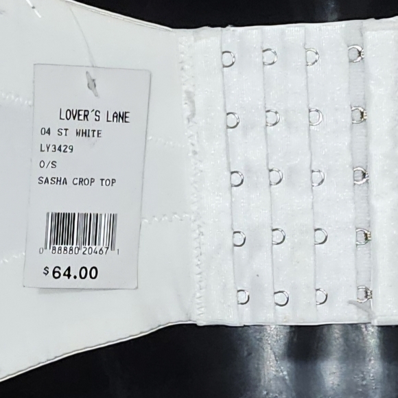 "Anything for Selenas" Similar Style White Iridescent Bralette Crop - Picture 3 of 3